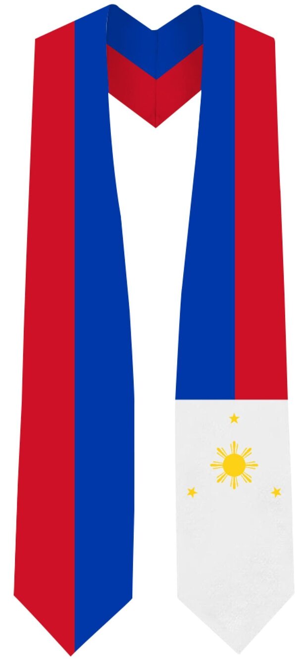 6633 Philippines Flag Graduation Stole - Fits All Body Types - Philippine